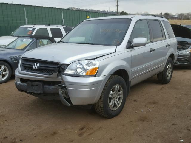 5FNYF18615B024560 - 2005 HONDA PILOT EXL SILVER photo 2