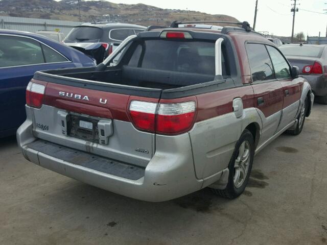 4S4BT62C337110736 - 2003 SUBARU BAJA SPORT RED photo 4