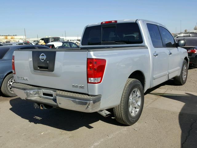 1N6AA07A64N589612 - 2004 NISSAN TITAN XE SILVER photo 4