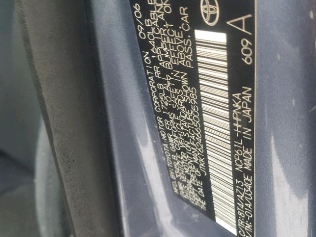 JTKKT624665005985 - 2006 TOYOTA SCION XA BLUE photo 10