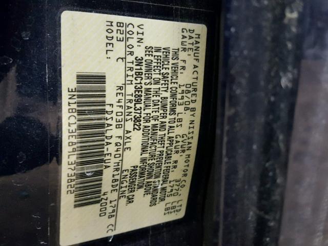 3N1BC13E89L373822 - 2009 NISSAN VERSA S BLUE photo 10