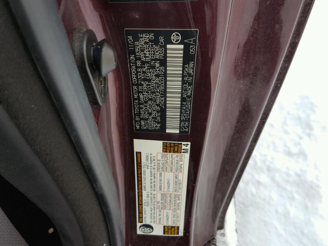 JTKDE177850031928 - 2005 TOYOTA SCION TC 栗色 照片 10