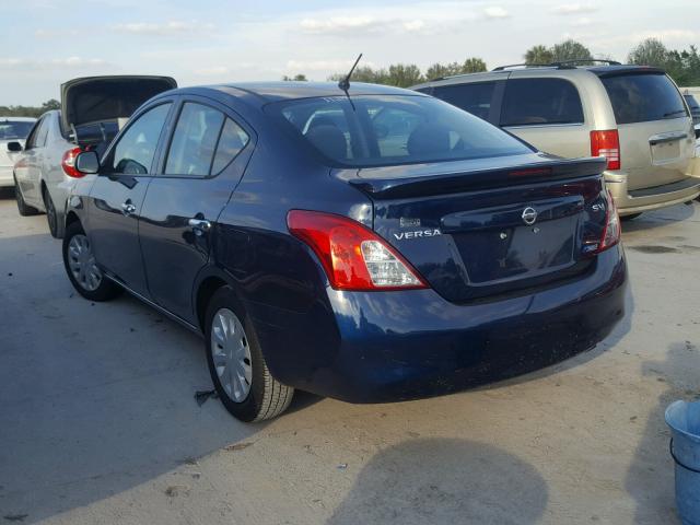 3N1CN7AP5EL822163 - 2014 NISSAN VERSA S BLUE photo 3