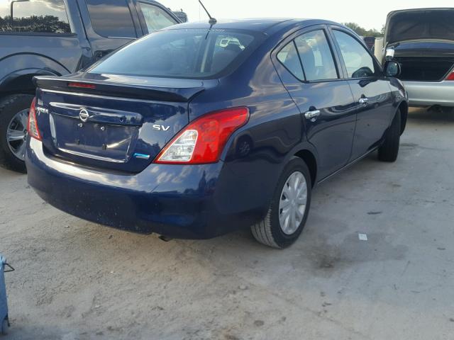 3N1CN7AP5EL822163 - 2014 NISSAN VERSA S BLUE photo 4