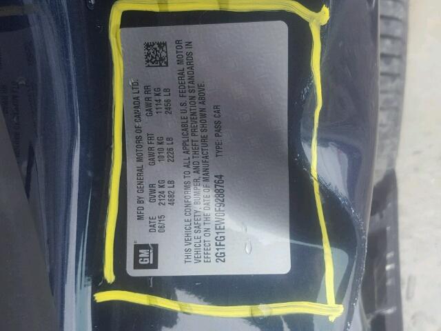 2G1FG1EW0F9288764 - 2015 CHEVROLET CAMARO SS Azul foto 10