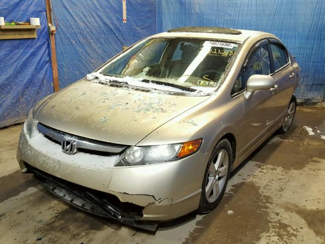 1HGFA16827L086240 - 2007 HONDA CIVIC EX BEIGE photo 2