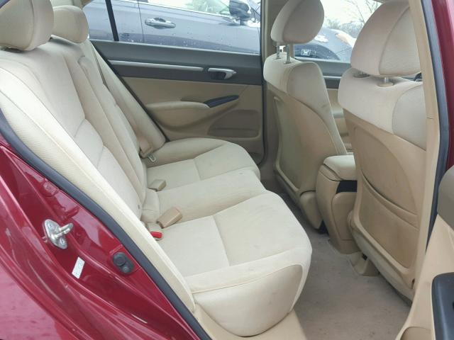 2HGFA16816H511832 - 2006 HONDA CIVIC EX წითელი ფოტო 6