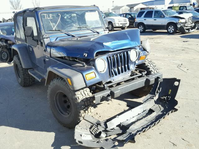 1J4FA49S81P325341 - 2001 JEEP WRANGLER / BLUE photo 1