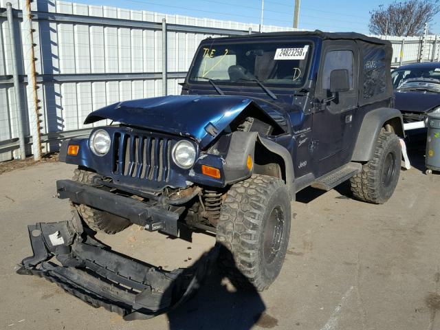 1J4FA49S81P325341 - 2001 JEEP WRANGLER / BLUE photo 2