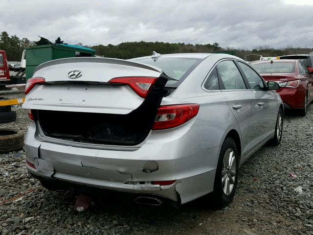 5NPE24AF2FH025049 - 2015 HYUNDAI SONATA SE SILVER photo 4