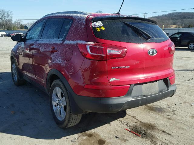 KNDPB3A23B7104311 - 2011 KIA SPORTAGE L RED photo 3