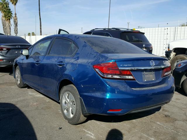 19XFB2F59DE293963 - 2013 HONDA CIVIC LX BLUE photo 3