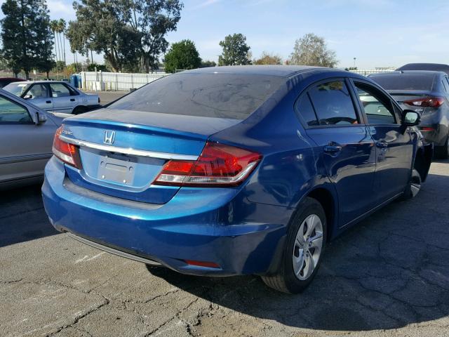 19XFB2F59DE293963 - 2013 HONDA CIVIC LX BLUE photo 4