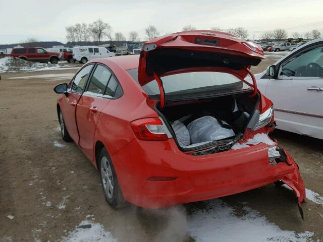 1G1BC5SM9H7113938 - 2017 CHEVROLET CRUZE LS RED photo 3