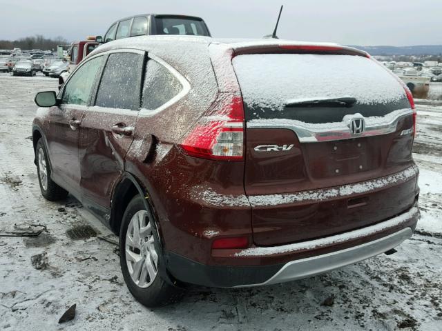 2HKRM4H7XFH632214 - 2015 HONDA CR-V EXL BURGUNDY photo 3