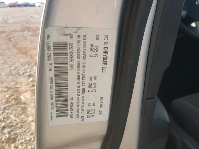 0K1139441664 - 2008 DODGE CHARGER SILVER photo 10