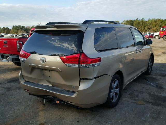 5TDKK3DC4DS309952 - 2013 TOYOTA SIENNA LE BEIGE photo 4