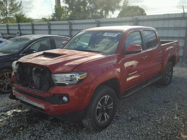 5TFAZ5CNXHX026428 - 2017 TOYOTA TACOMA DOU RED photo 2