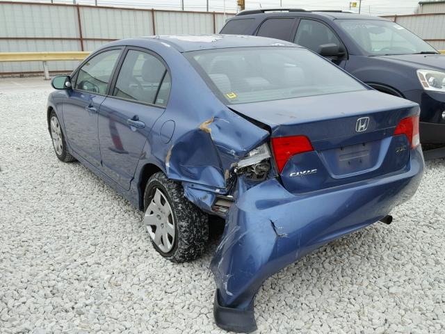 1HGFA16597L034089 - 2007 HONDA CIVIC LX BLUE photo 3