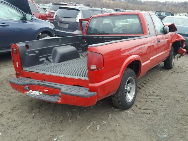 1GCCS19W4Y8225149 - 2000 CHEVROLET S TRUCK S1 RED photo 4