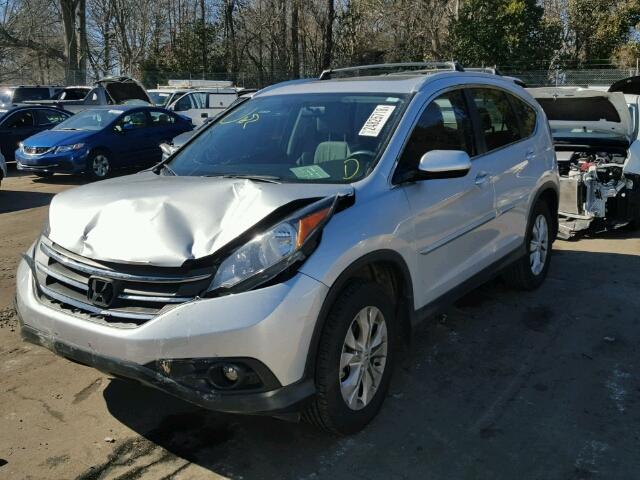 2HKRM4H73EH635597 - 2014 HONDA CR-V EXL SILVER photo 2