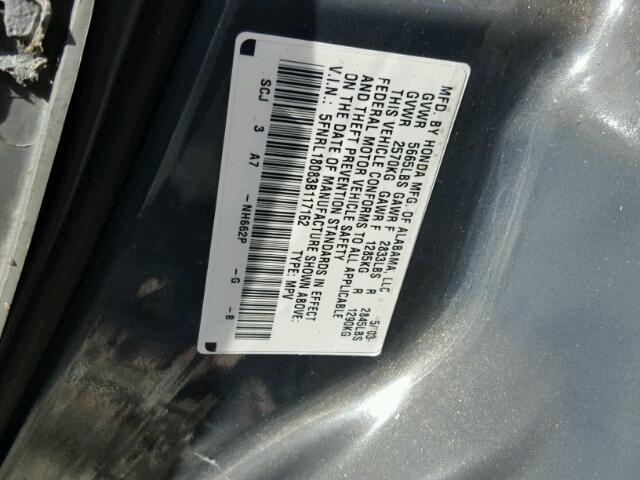 5FNRL18083B117162 - 2003 HONDA ODYSSEY EX GRAY photo 10