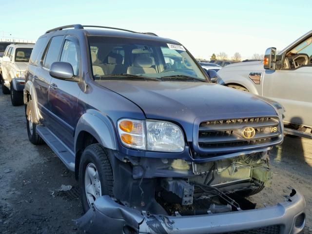 5TDBT44AX1S010074 - 2001 TOYOTA SEQUOIA SR BLUE photo 1