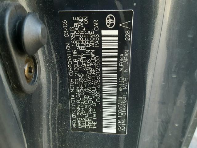 JTKDE167660127530 - 2006 TOYOTA SCION TC 石墨色 照片 10