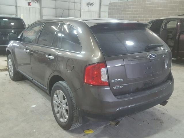 2FMDK3JC9BBA56814 - 2011 FORD EDGE SEL BROWN photo 3