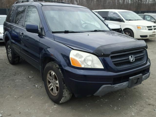 2HKYF18514H555054 - 2004 HONDA PILOT EXL BLUE photo 1