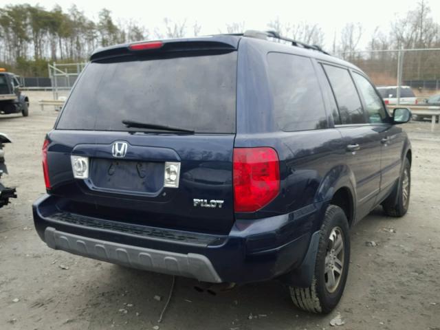 2HKYF18514H555054 - 2004 HONDA PILOT EXL BLUE photo 4