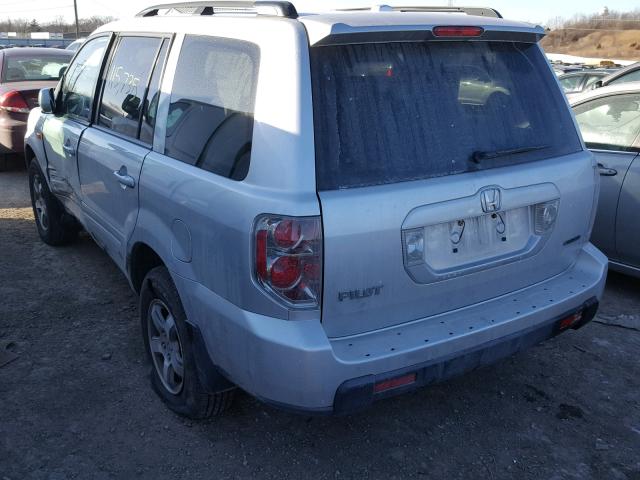 5FNYF18657B020322 - 2007 HONDA PILOT EXL SILVER photo 3