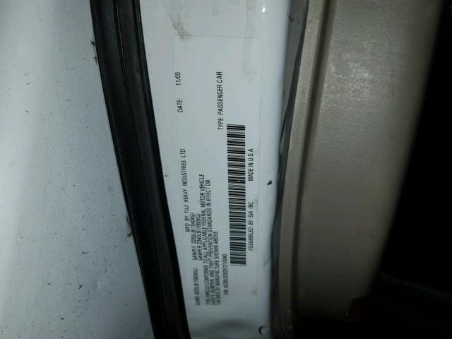 4S3BL626267210040 - 2006 SUBARU LEGACY 2.5 WHITE photo 10