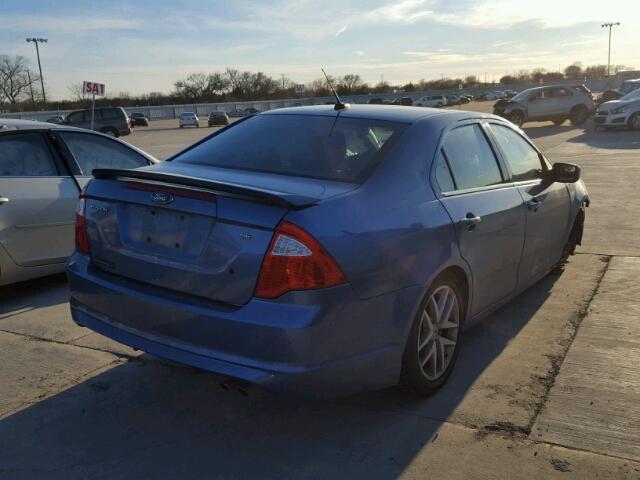 3FAHP0HA7AR112670 - 2010 FORD FUSION SE BLUE photo 4