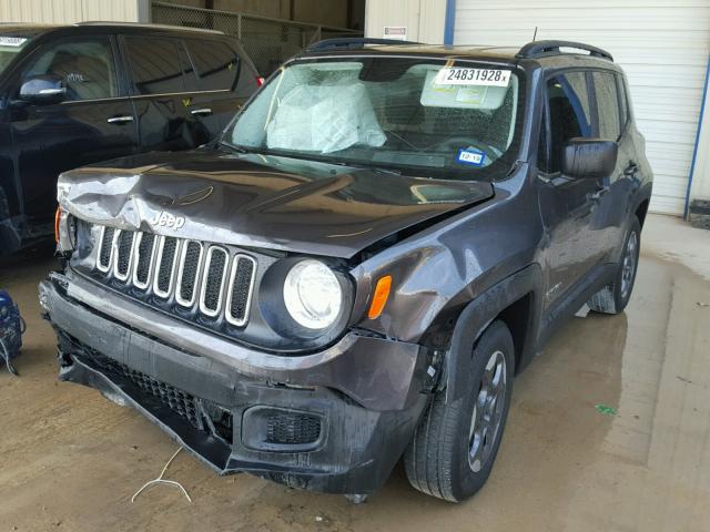 ZACCJAAB9HPF86204 - 2017 JEEP RENEGADE S GRAY photo 2