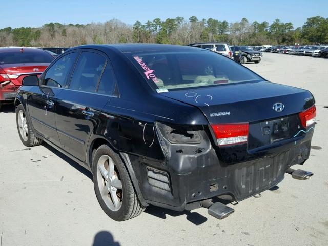 5NPEU46F06H006762 - 2006 HYUNDAI SONATA GLS BLACK photo 3