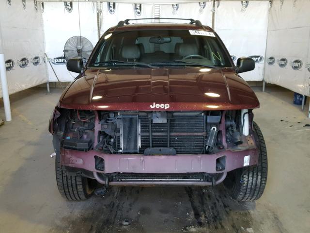 1J4GW68N0XC656461 - 1999 JEEP GRAND CHER BURGUNDY photo 10