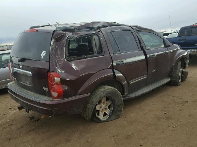 1D4HB58D14F240746 - 2004 DODGE DURANGO LI MAROON photo 4