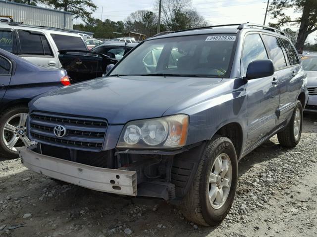 JTEGD21A010016332 - 2001 TOYOTA HIGHLANDER BLUE photo 2