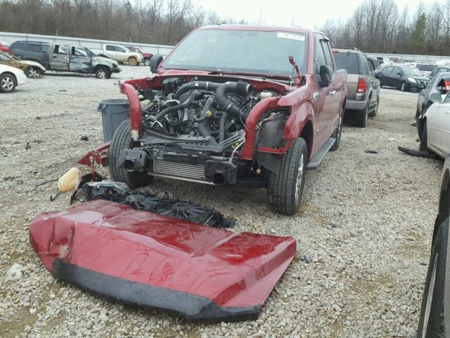 1FTEX1CP6FKE01582 - 2015 FORD F150 SUPER RED photo 2