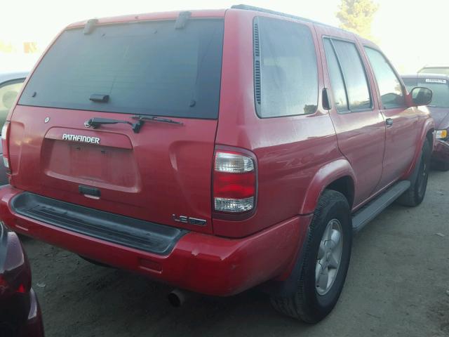 JN8DR07X21W502344 - 2001 NISSAN PATHFINDER RED photo 4