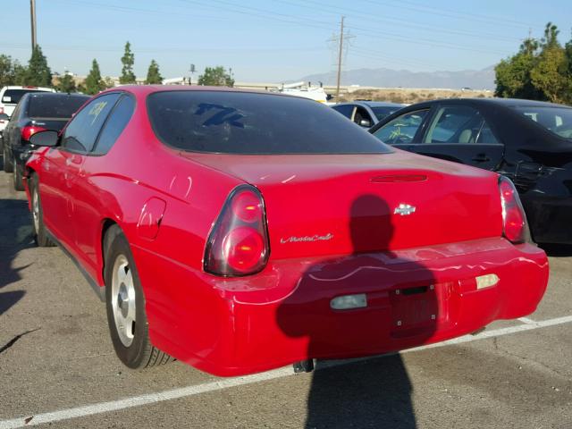 2G1WW12E959215504 - 2005 CHEVROLET MONTE CARL RED photo 3