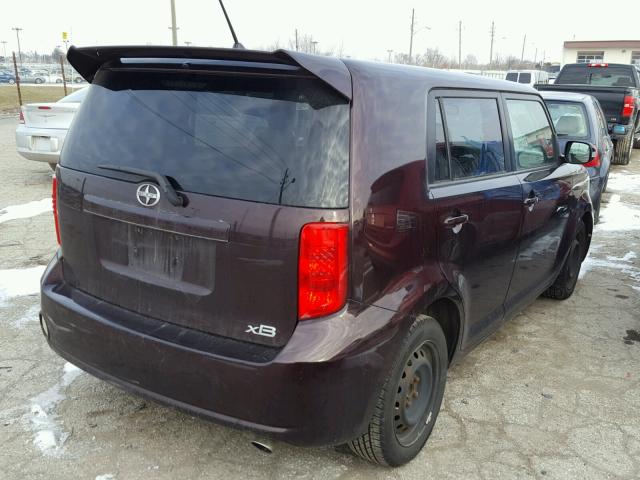 JTLKE50E881053378 - 2008 TOYOTA SCION XB MAROON photo 4