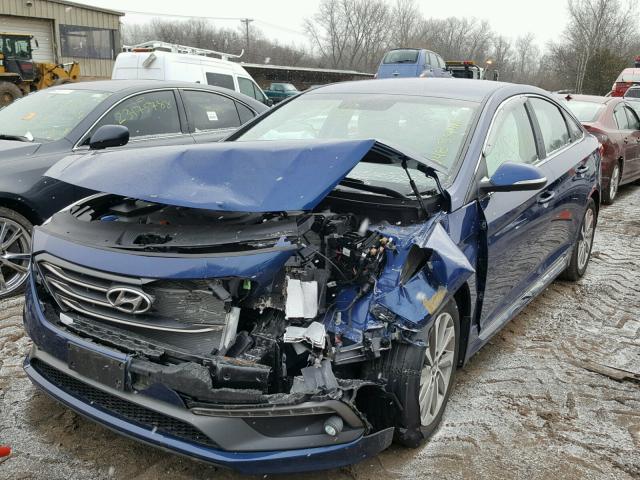 5NPE34AF7FH033855 - 2015 HYUNDAI SONATA SPO BLUE photo 2