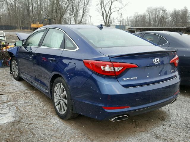 5NPE34AF7FH033855 - 2015 HYUNDAI SONATA SPO BLUE photo 3