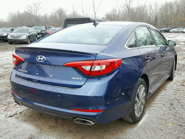 5NPE34AF7FH033855 - 2015 HYUNDAI SONATA SPO BLUE photo 4