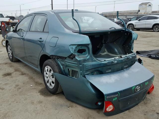 1NXBU4EE7AZ292499 - 2010 TOYOTA COROLLA BA TEAL photo 3