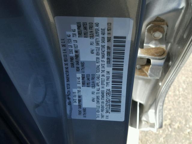 3MYDLBZV6GY109504 - 2016 TOYOTA SCION IA GRAY photo 10