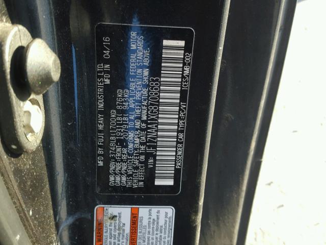 JF1ZNAA1XG8708683 - 2016 TOYOTA SCION FR-S გრაფიტი ფოტო 10