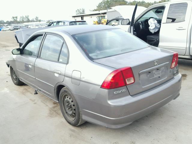 2HGES16605H595471 - 2005 HONDA CIVIC LX SILVER photo 3